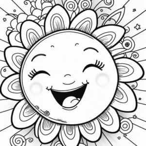 Malebog. Glad sol smileys
